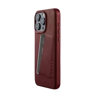 Mujjo Full Leather Wallet Case - etui skórzane do iPhone 15 Pro Max kompatybilne z MagSafe (burgundy) - Etui i futerały do telefonów - miniaturka - grafika 1