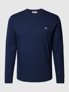 Koszulki męskie - Bluzka o kroju regular fit w jednolitym kolorze z długim rękawem i wyhaftowanym logo - grafika 1