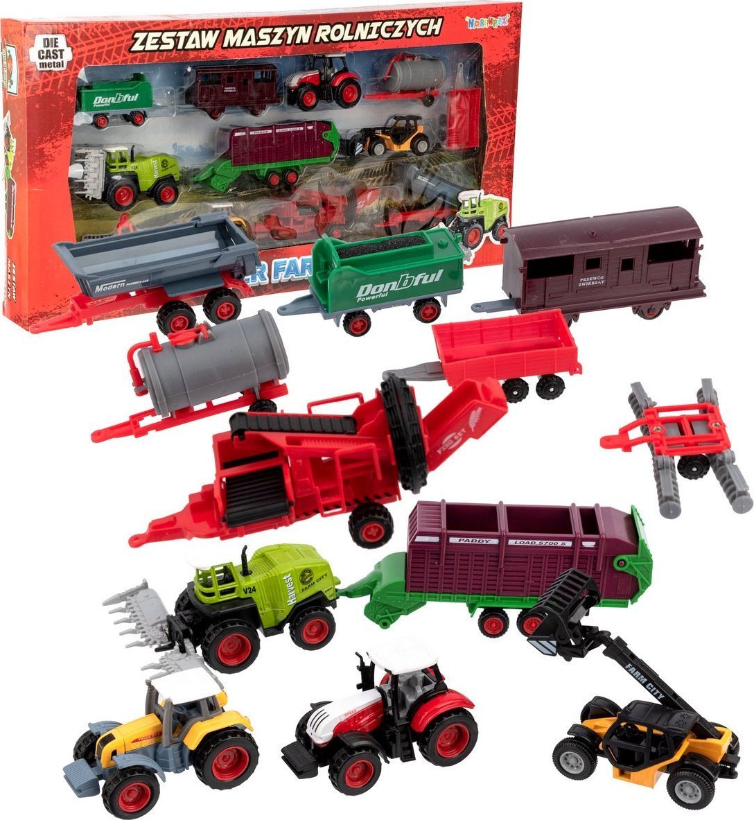 DUŻY Zestaw Farma Maszyny rolnicze TRAKTOR KOMBAJN