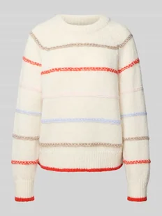 Sweter z dzianiny o kroju regular fit z raglanowymi rękawami model ‘NELIA’ - Swetry damskie - miniaturka - grafika 1