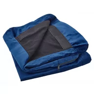 Fotele - Pokrowiec na fotel welurowy niebieski BERNES - miniaturka - grafika 1