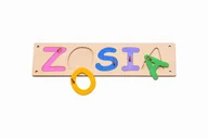 Zabawki interaktywne dla dzieci - Kolorowe puzzle imię do tablicy manipulacyjnej. - miniaturka - grafika 1