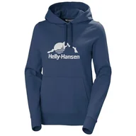 Bluzy damskie - Helly Hansen Damska bluza z kapturem W Nord z grafiką, 585 Ocean, L - miniaturka - grafika 1