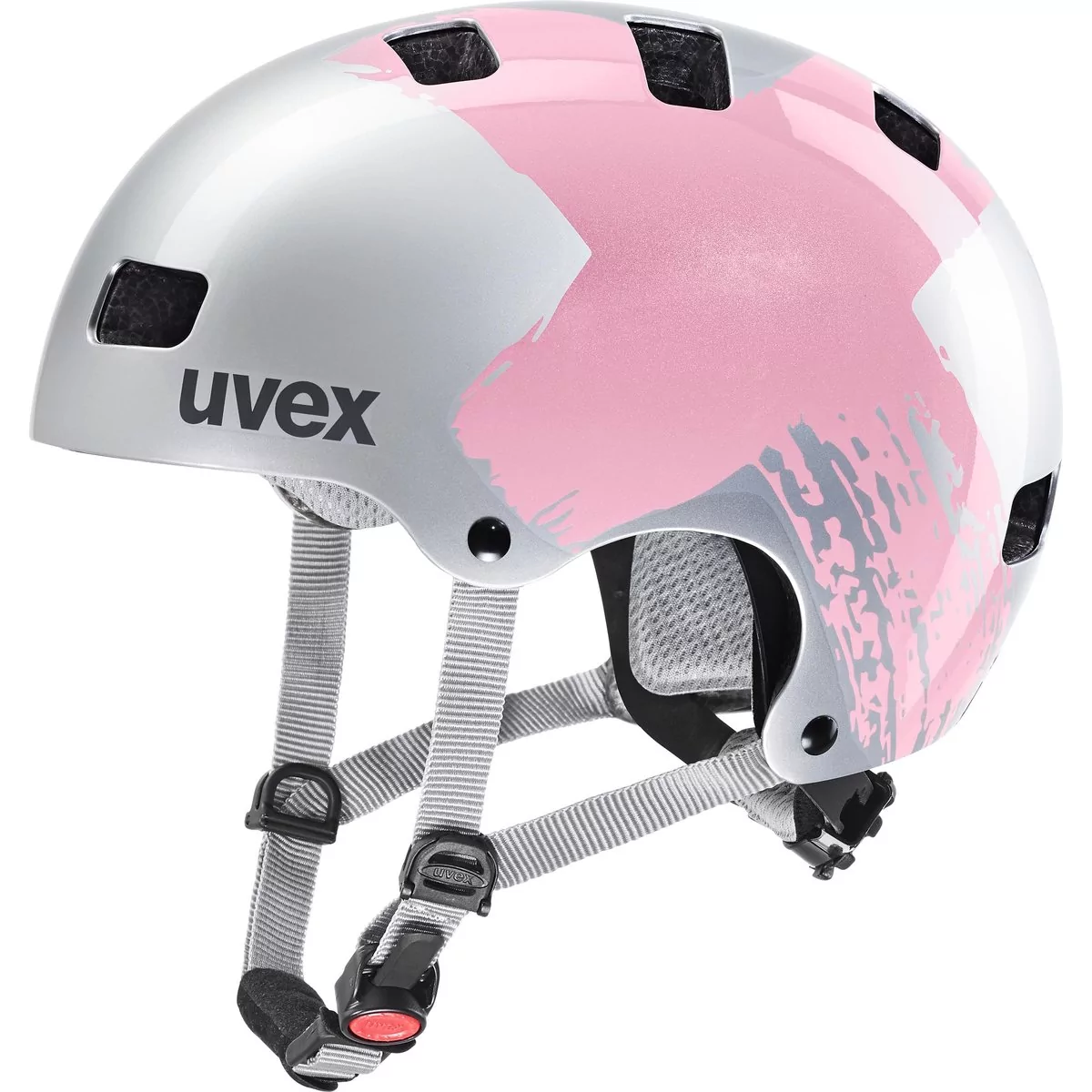 UVEX Kid 3 Kask rowerowy Dzieci, srebrny/różowy 55-58cm 2022 Kaski dla dzieci S4148193617