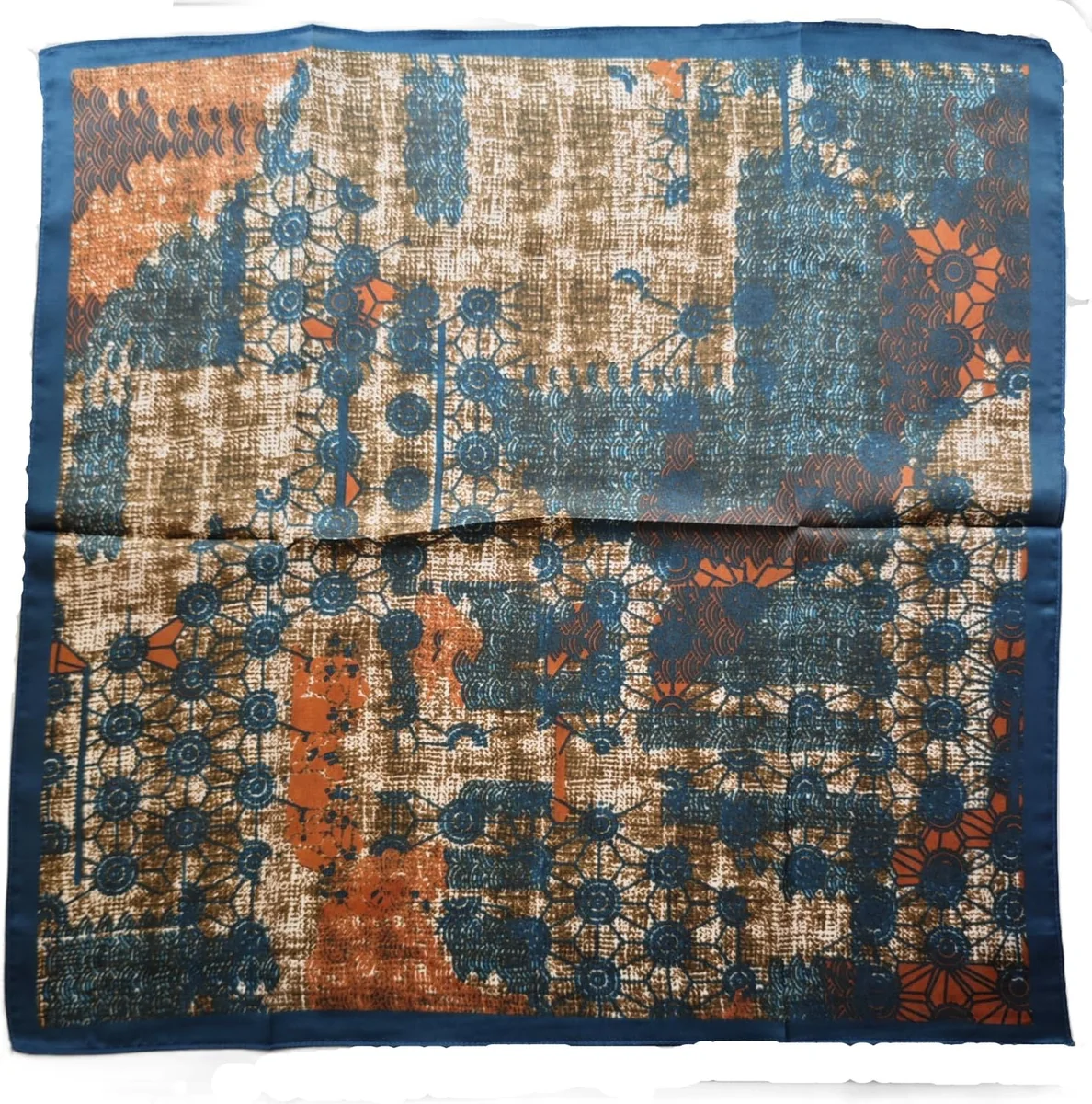 SZALIK 53X53CM KWADRATOWY JEDWABNY POLIESTER WZÓR VINTAGE