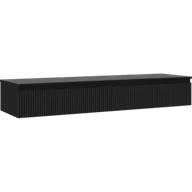 Szafki łazienkowe - Mexen Rivel szafka łazienkowa podumywalkowa 160 cm z blatem, 1 szuflada, ryflowana , czarna mat - 91A20-16023-1-BFC71 - miniaturka - grafika 1