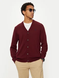 U.S. Polo Assn. Kardigan MUP2238 Czerwony Regular Fit - Swetry męskie - miniaturka - grafika 1