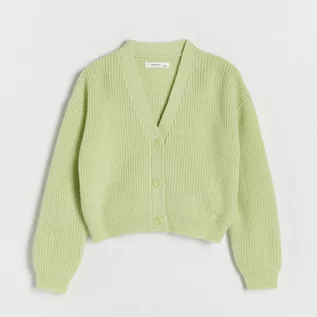 Bluzy dla dziewczynek - Reserved - Kardigan z guzikami - Zielony - grafika 1