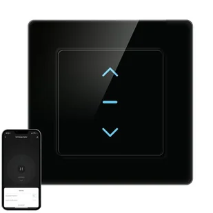 Dotykowy Inteligentny Przełącznik Rolet Wi-Fi Avatto N-CS10-B TUYA (czarny) - Systemy inteligentnych domów - miniaturka - grafika 1