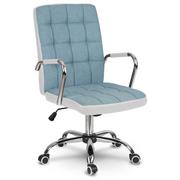 Fotele i krzesła biurowe - Sofotel Fotel biurowy materiałowy Benton niebiesko-biały 2456 - miniaturka - grafika 1
