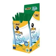 Przybory szkolne - Paczka BIC Cristal Soft Długopis zielony Pudełko 50szt - miniaturka - grafika 1