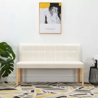 Ławki do przedpokoju - vidaXL Ławka, 140 cm, kremowa, tapicerowana tkaniną vidaXL - miniaturka - grafika 1