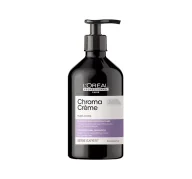 Szampony do włosów - Szampon do włosów bardzo jasnych blond i platynowych neutralizujący żółte refleksy 500ml L'Oréal Chroma Crème Purple - miniaturka - grafika 1