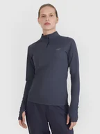 Koszulki sportowe damskie - 4F Longsleeve do biegania w terenie szybkoschnący damski - ciemny szary M - miniaturka - grafika 1