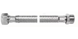 Wężyk z gwintem W-Z w w oplocie ze stali nierdzewnej Viper Plus 1/2" - 1/2" - L 40 - Węże elastyczne - miniaturka - grafika 1