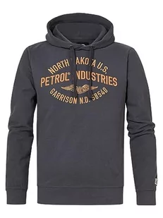 Petrol Industries Męska bluza z kapturem z nadrukiem, metaliczny szary, 3XL - Bluzy męskie - miniaturka - grafika 1
