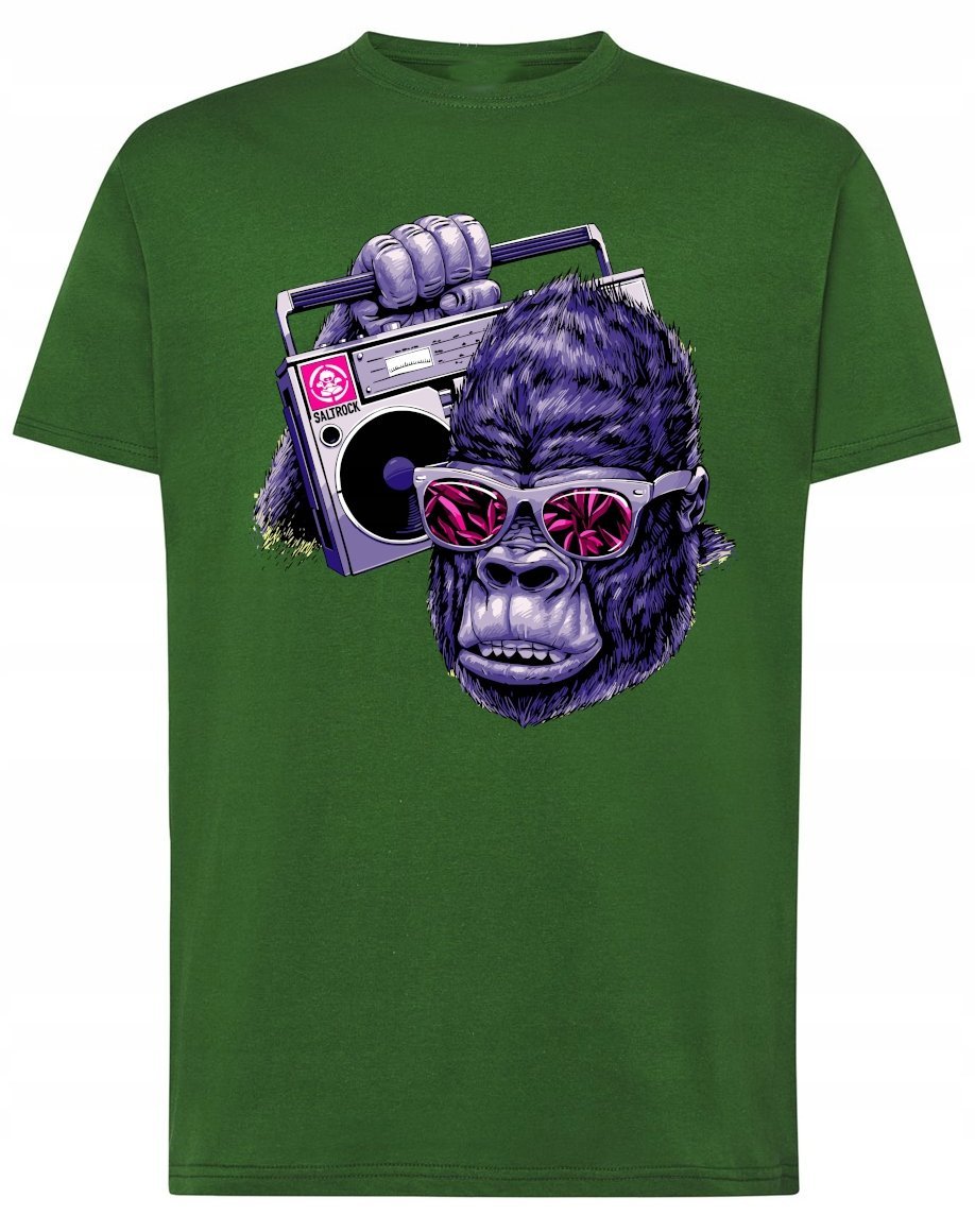 T-Shirt męski Goryl Małpa Modny Męski Nadruk Zwierzęta r.M