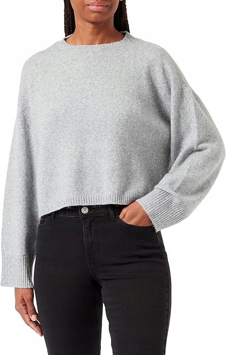 VERO MODA SWETER DAMSKI SZARY Z DŁUGIM RĘKAWEM Z WEŁNĄ XL 1JME