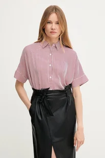 Tommy Hilfiger koszula damska kolor czerwony relaxed z kołnierzykiem klasycznym WW0WW45883 - Koszule damskie - miniaturka - grafika 1