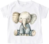 Koszulki dla dziewczynek - koszulka z słoniem dla dziecka wzór fajne4 - miniaturka - grafika 1