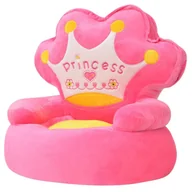 Fotele i pufy dla dzieci - Fotel dla dzieci PRINCESS, pluszowy, różowy - miniaturka - grafika 1