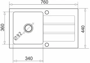 Pyramis Zlew. NEXT 76x44 1B 1D biały polarny - Zlewozmywaki - miniaturka - grafika 1