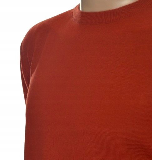Sweter męski z kaszmiru i wełny merynosów merino kaszmirowy 3XL XXXL cegła
