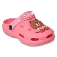 Buty dla dziewczynek - Befado klapki dziecięce różowe 159P114 Misie - miniaturka - grafika 1