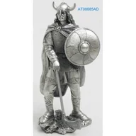 Figurki dekoracyjne - WIKING PIESZY WOJOWNIK Z TOPOREM I TARCZĄ CYNOWA FIGURKA - miniaturka - grafika 1