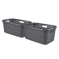 Kosze na bieliznę - Curver Zestaw koszy na pranie Style, 2 x 45 L, antracytowy - miniaturka - grafika 1
