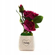 Sztuczne kwiaty - SZTUCZNY KWIAT W DONICZCE RÓŻA 25CM RÓŻNE KOLORY - miniaturka - grafika 1