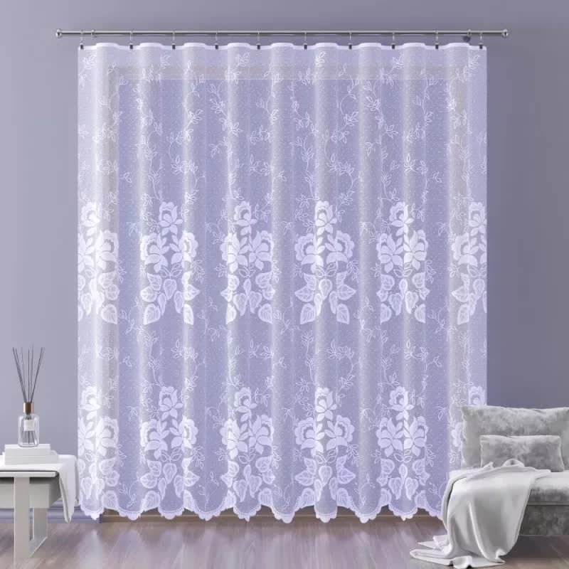 Firanka żakardowa metrażowa wys. 250 cm Willow A151 biała - 250 cm