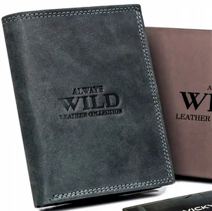 Męski portfel skórzany z zewnętrzną kieszonką do płatności - Always Wild - Portfele - miniaturka - grafika 1