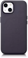 Etui i futerały do telefonów - iCarer Case Leather pokrowiec etui z naturalnej skóry do iPhone 14 ciemnofioletowy (WMI14220705-DP) (kompatybilne z MagSafe) - miniaturka - grafika 1