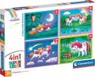 Puzzle - CLE puzzle 4w1 SuperKolor ADay withUnicorns 21740 - miniaturka - grafika 1