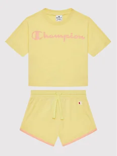 Champion Komplet t-shirt i szorty sportowe 404319 Żółty Custom Fit - Spodenki damskie - miniaturka - grafika 1