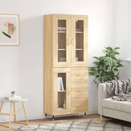 Szafki nocne - vidaXL Witrynka, dąb sonoma, 69,5x34x180 cm, materiał drewnopochodny - miniaturka - grafika 1