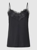 Koszulki i topy damskie - Top na ramiączkach z obszyciem z koronki - miniaturka - grafika 1