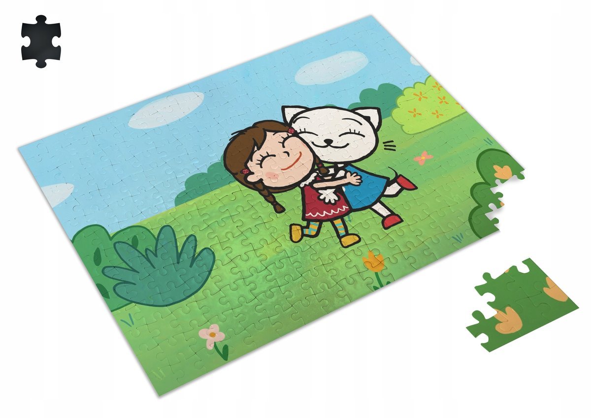 Puzzle KICIA KOCIA KOTEK A3 252 el z Nadrukiem + IMIĘ Pudełko 22