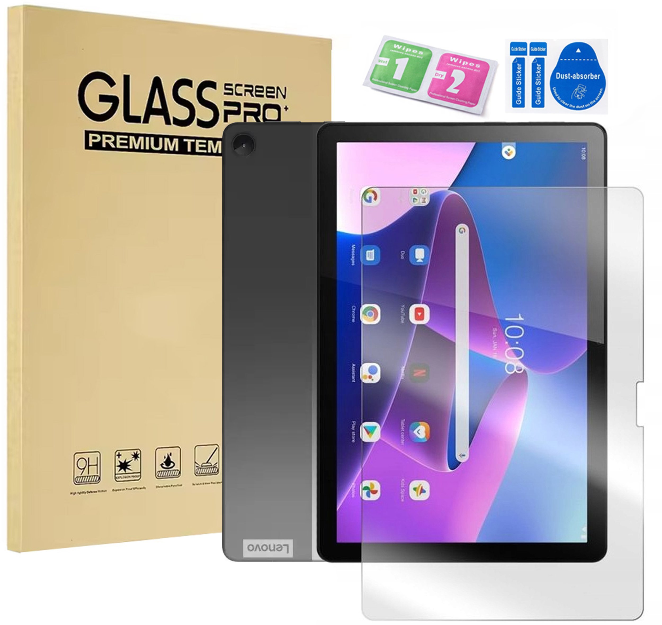 Alogy Szkło hartowane do tabletu Lenovo Tab M10 3rd Gen TB328FU / XU - ochrona ekranu 9H, pełne pokrycie, oleofobowe