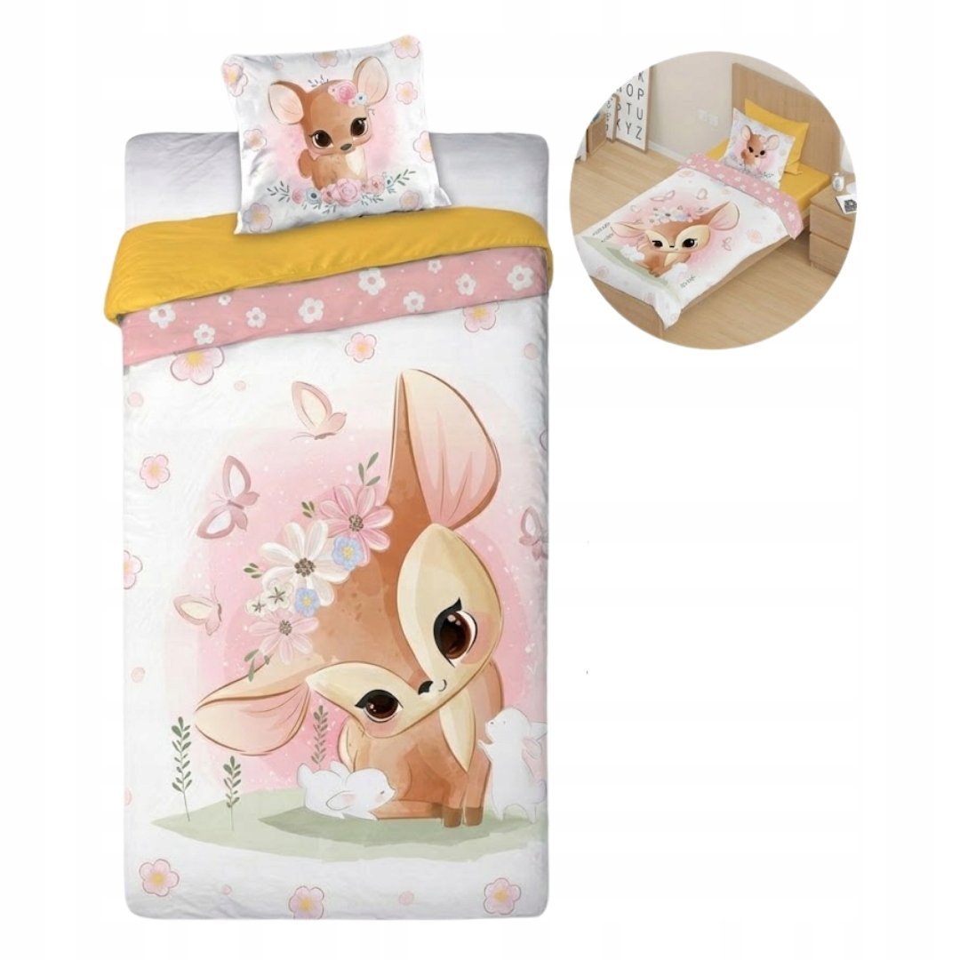 Pościel Niemowlęca Sarenka Kwiaty 100x135 Bawełna 100%