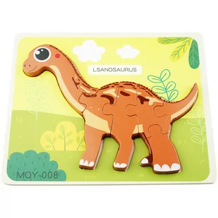 Drewniana kolorowa układanka puzzle dinozaury Lsanosaurus - Puzzle - miniaturka - grafika 1