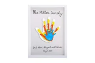 Wyposażenie pokoiku dziecięcego - Pearhead Clear Family Handprint Frame, Family Print Keepsake, Multicolor DIY Art - miniaturka - grafika 1
