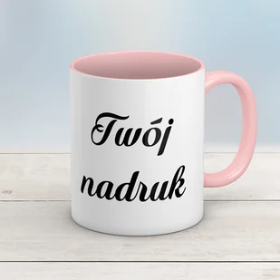 Kubek CLASSIC z różowym wnętrzem i uszkiem z Twoim nadrukiem - Kubki - miniaturka - grafika 1