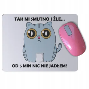 Podkładka pod mysz myszkę Z KOTEM kot śmieszna - Podkładki pod mysz - miniaturka - grafika 1