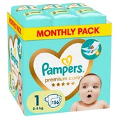 Pieluchy - Pieluszki Pampers Premium Care Rozmiar 1 156 szt. - miniaturka - grafika 1