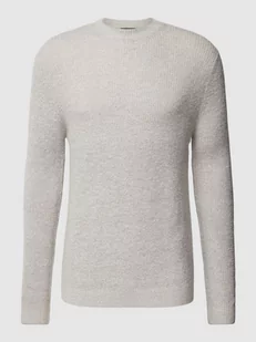 Sweter z dzianiny z prążkowanymi wykończeniami - Swetry męskie - miniaturka - grafika 1