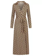 Sukienki - ApartFashion Damska sukienka z dżerseju Apart z geometrycznym nadrukiem, czarny-camelowo-beżowy, 38 - miniaturka - grafika 1