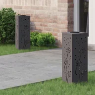 Lampy ogrodowe - vidaXL Słoneczna LED lampa na ścieżkę 2 pcs Czarny - miniaturka - grafika 1