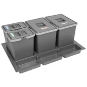 Kosze na śmieci - Sortownik śmieci FUTURE do szuflady w szafce 80 cm 4 kosze 2x7 + 2x15 litrów wysokość 28 cm - miniaturka - grafika 1